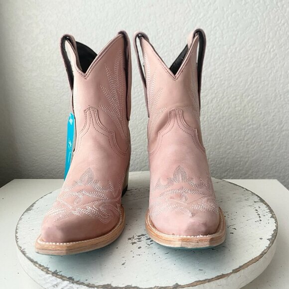 Lane LEXINGTON Womens Cowboy Bootie 5 Pink Western Cowgirl Short Ankle Boots - Picture 5 of 11
